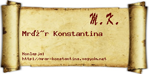 Mrár Konstantina névjegykártya